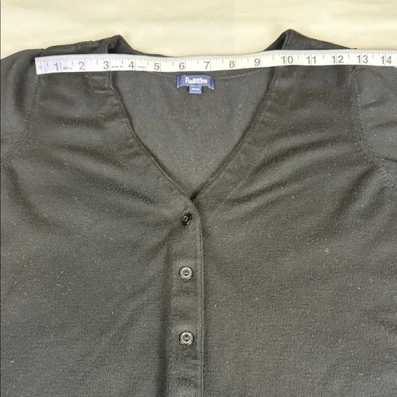 Reitmans Black 3/4 Sleeve V-Neck Cardigan - Picture 7 of 11